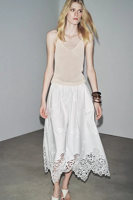 JUPE MIDI BRODERIES ZW COLLECTION