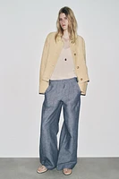 PANTALON JAMBES LARGES AVEC LIN ZW COLLECTION