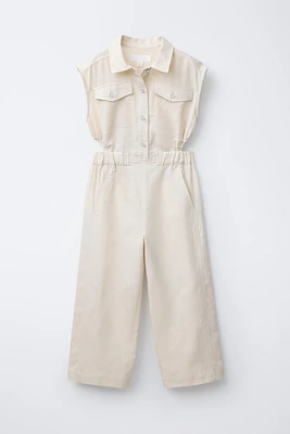 LINEN BLEND LONG JUMPSUIT