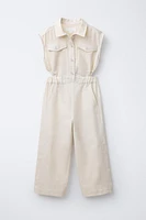 LINEN BLEND LONG JUMPSUIT