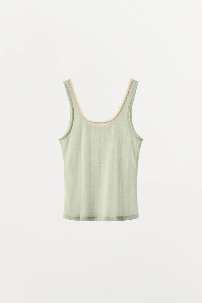 CONTRAST POINTELLE TOP