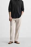 PANTALON 100 % LIN PLIS