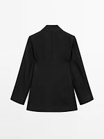 100% linen blazer with tie