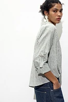KNOTTED LINEN BLEND SHIRT