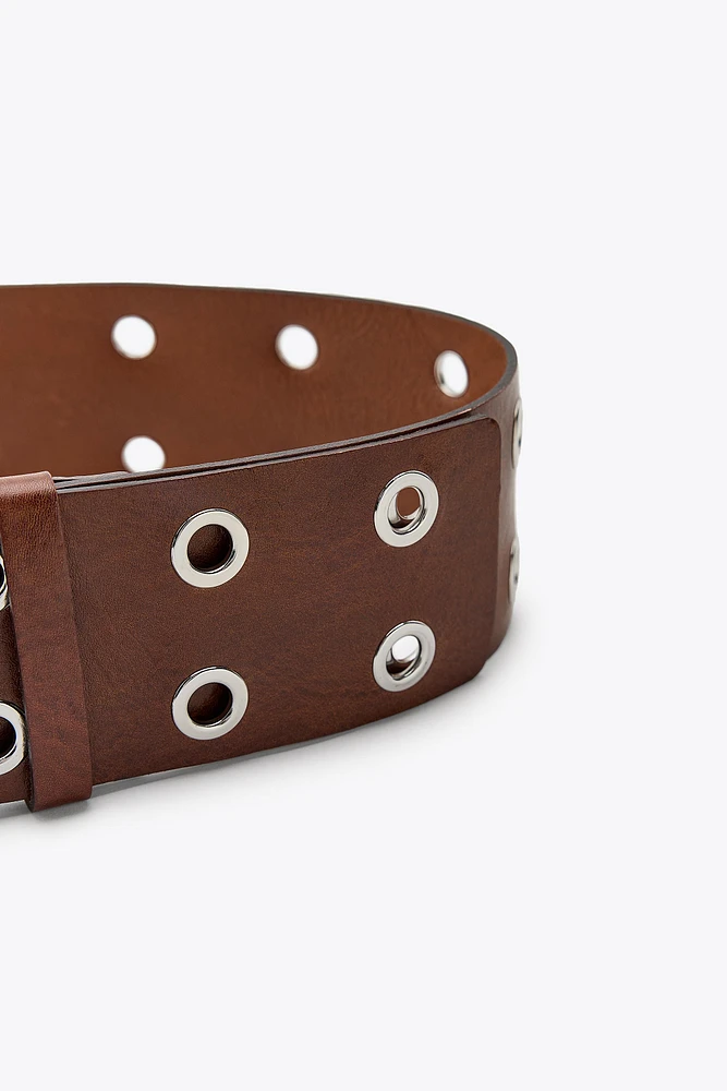 STUDDED LEATHER BELT