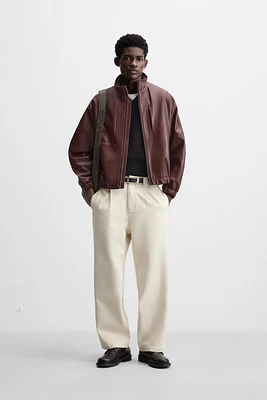 RELAXED FIT LEATHER JACKET