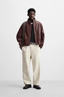 RELAXED FIT LEATHER JACKET