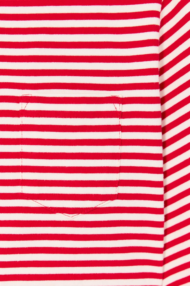T-SHIRT COURT À RAYURES ET POCHE ÉDITION LIMITÉE