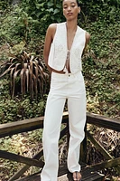 EMBROIDERED MIRROR VEST TOP