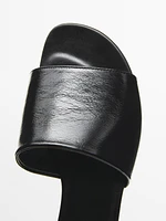 Leather vamp sandals