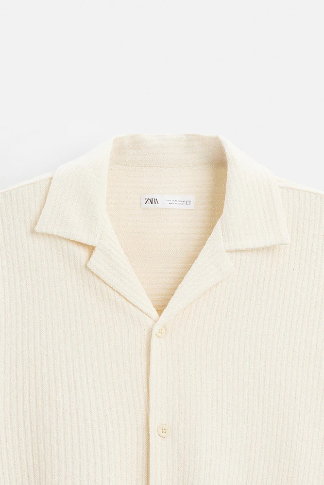CHEMISE À TEXTURE EFFET VELOURS BOUCLÉ
