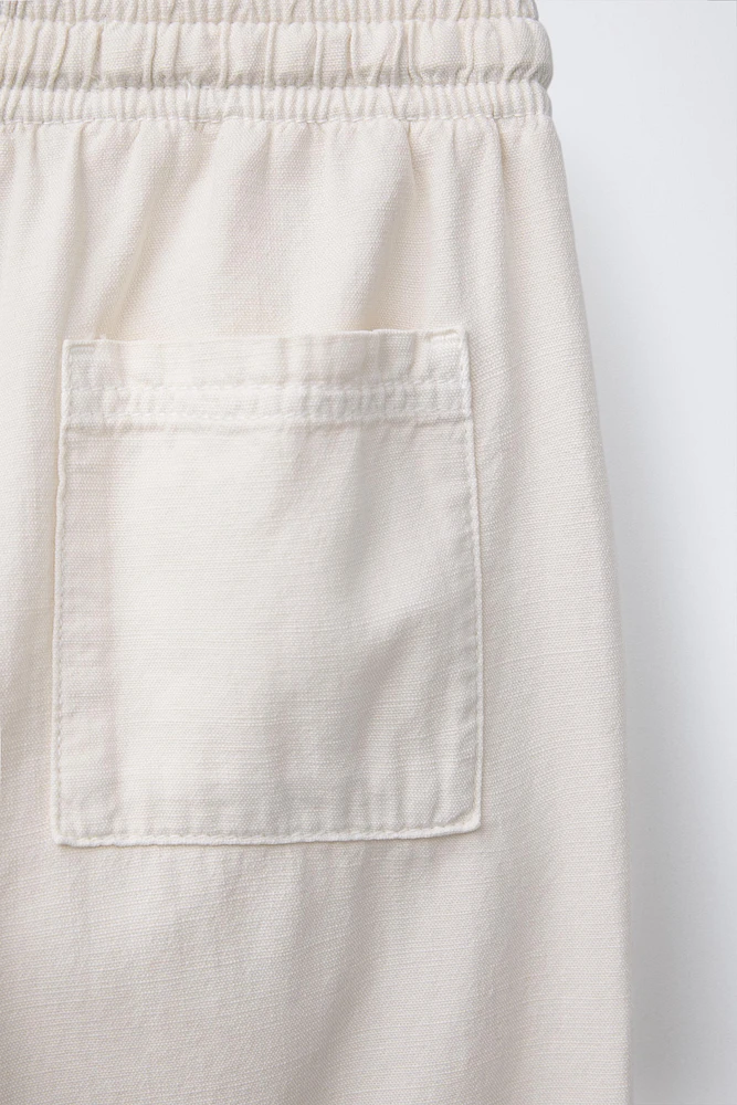 STRAIGHT COTTON LINEN PANTS