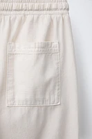 STRAIGHT COTTON LINEN PANTS