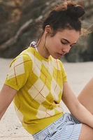 TOP EN MAILLE À LOSANGES
