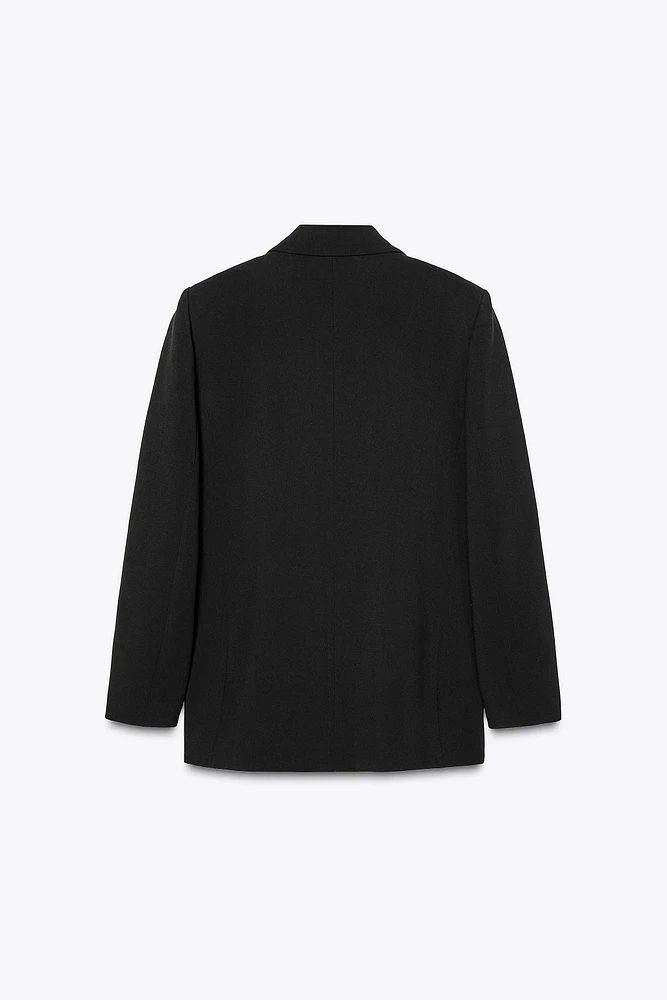 DOUBLE BREASTED BLAZER WITH SHOULDER PADS