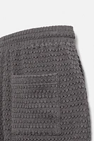 IRREGULAR TEXTURED BERMUDA SHORTS