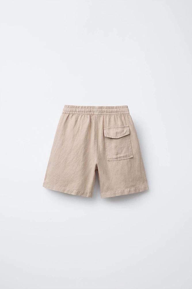 LINEN BLEND SHORTS