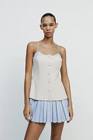 COMBINATION SHORT POPLIN DRESS