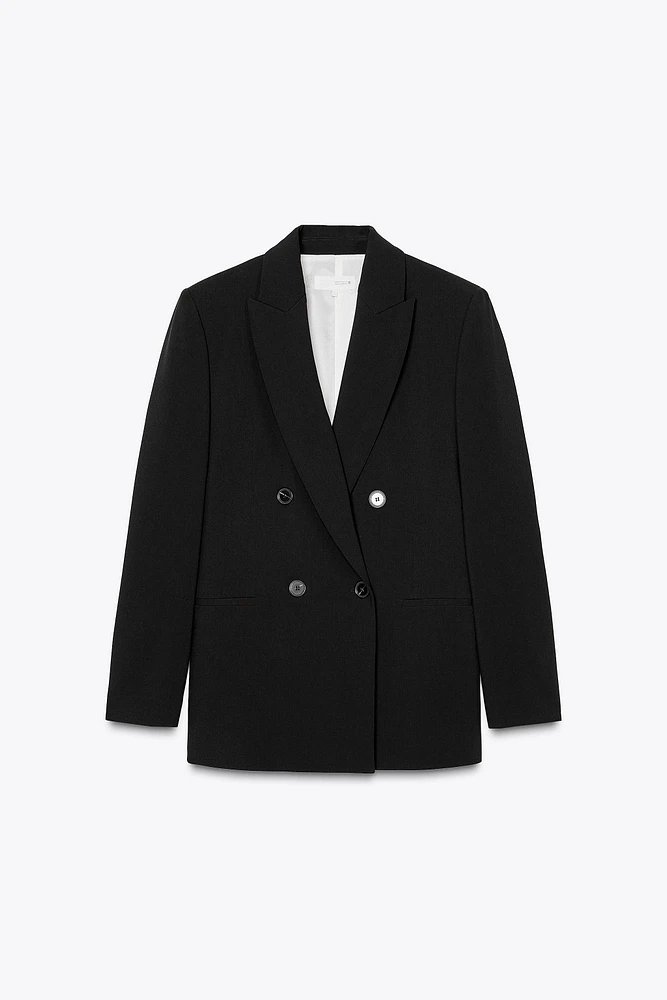 DOUBLE BREASTED BLAZER WITH SHOULDER PADS