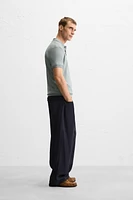 VISCOSE BLEND KNIT POLO SHIRT