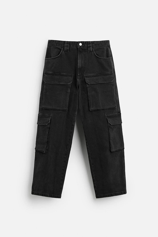 POCKET DENIM CARGO PANTS