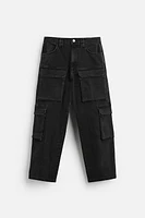 POCKET DENIM CARGO PANTS