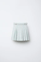 TEXTURED SKIRT WITH JEWEL BUTTONS