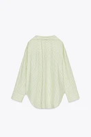 OVERSIZED STRIPED POPLIN SHIRT