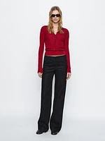 Mid-rise straight-leg comfort jeans