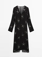 Robe midi fluide avec broderies