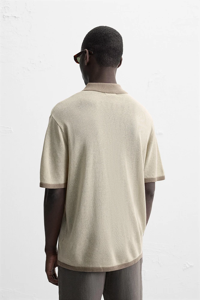 CONTRAST KNIT POLO