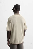 CONTRAST KNIT POLO