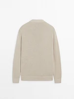 Linen blend V-neck cardigan