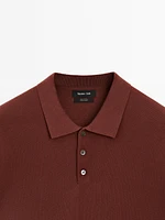 100% cotton textured knit polo shirt