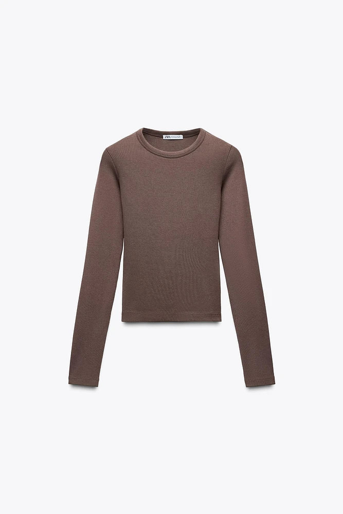 LONG SLEEVE COTTON MODAL T-SHIRT