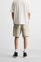 ABSTRACT PRINT CARPENTER POCKET SHORTS