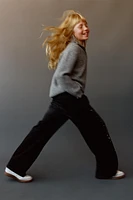 STUDDED WIDE LEG JEANS