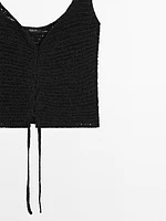 Top corset en maille crochet