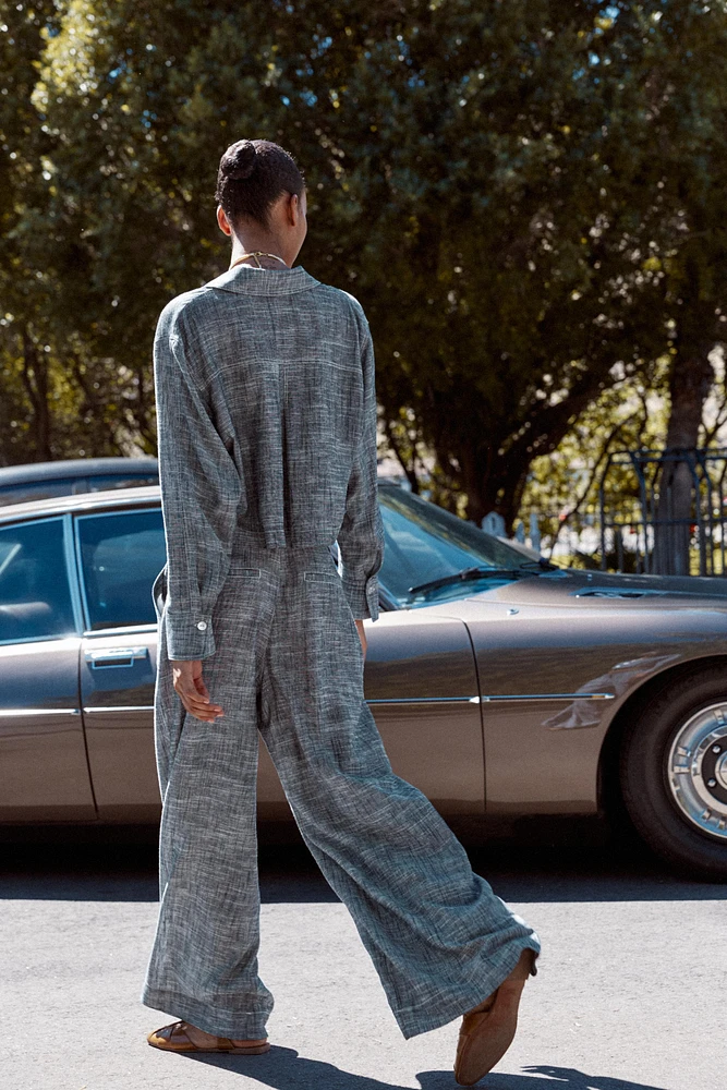 PANTALON WIDE LEG À PINCES