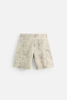 ABSTRACT PRINT CARPENTER POCKET SHORTS