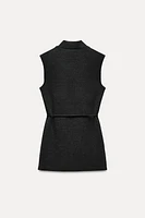 SOFT PIQUÉ MOCK NECK TOP