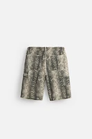 ANIMAL PRINT CARPENTER POCKET SHORTS