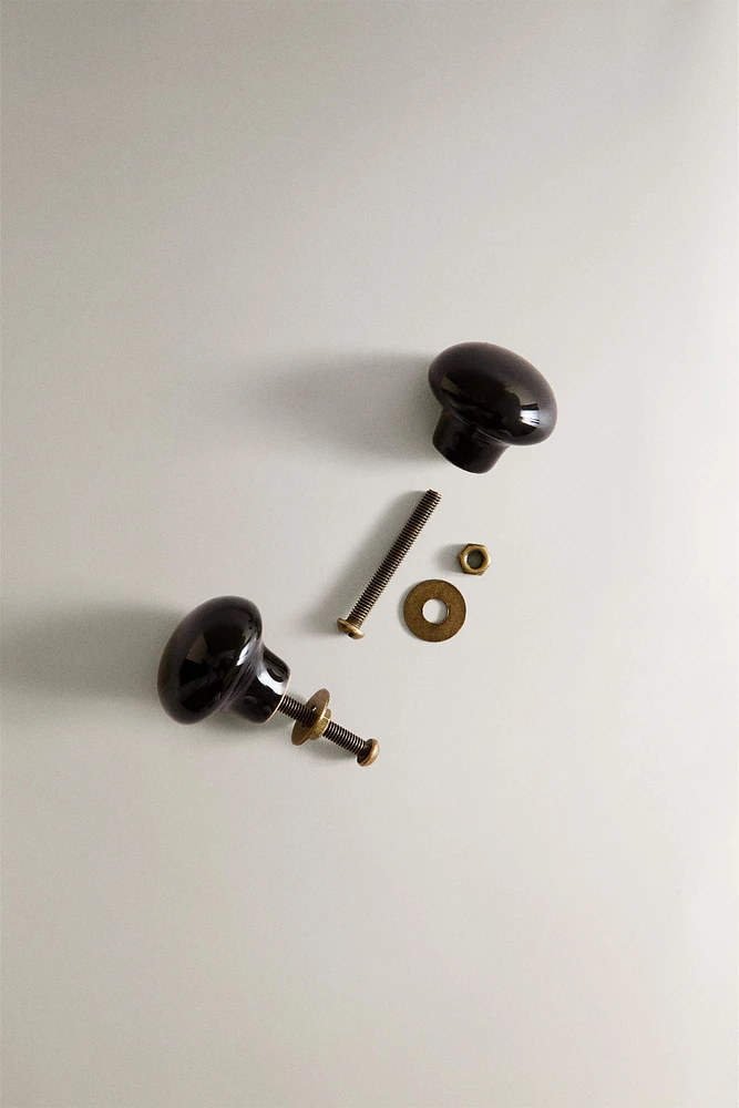 SHINY CERAMIC DOOR KNOB (PACK OF 2)