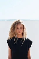 WASHED EFFECT SLEEVELESS T-SHIRT
