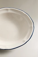 SOUP PLATE WITH GREEN RIM