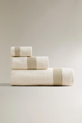 SERVIETTE DE BAIN BORDURE TEXTURE