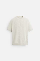 BOUCLÉ TEXTURED KNIT T-SHIRT