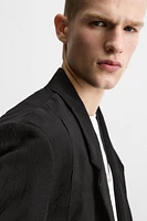 RELAXED FIT WRINKLED JACQUARD BLAZER