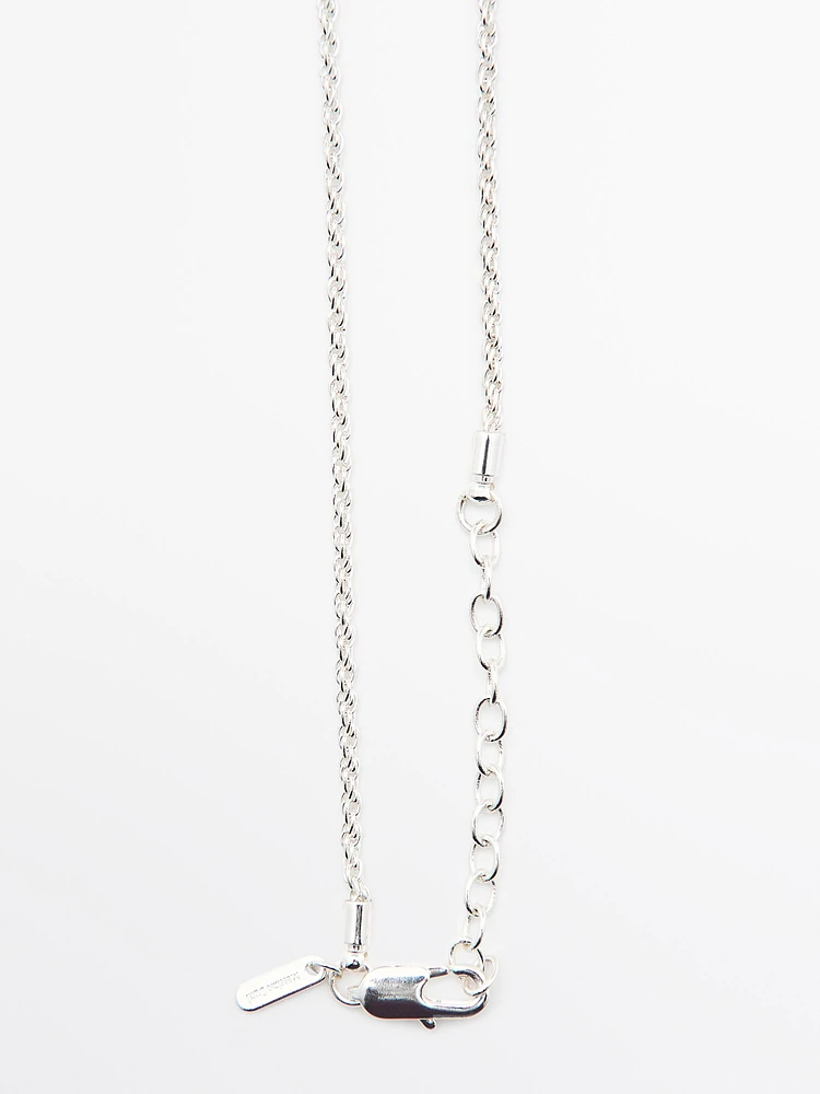 Chain necklace with natural stone