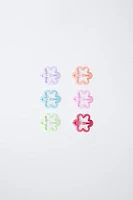 PACK OF SIX FLOWER-SHAPED CLIPS